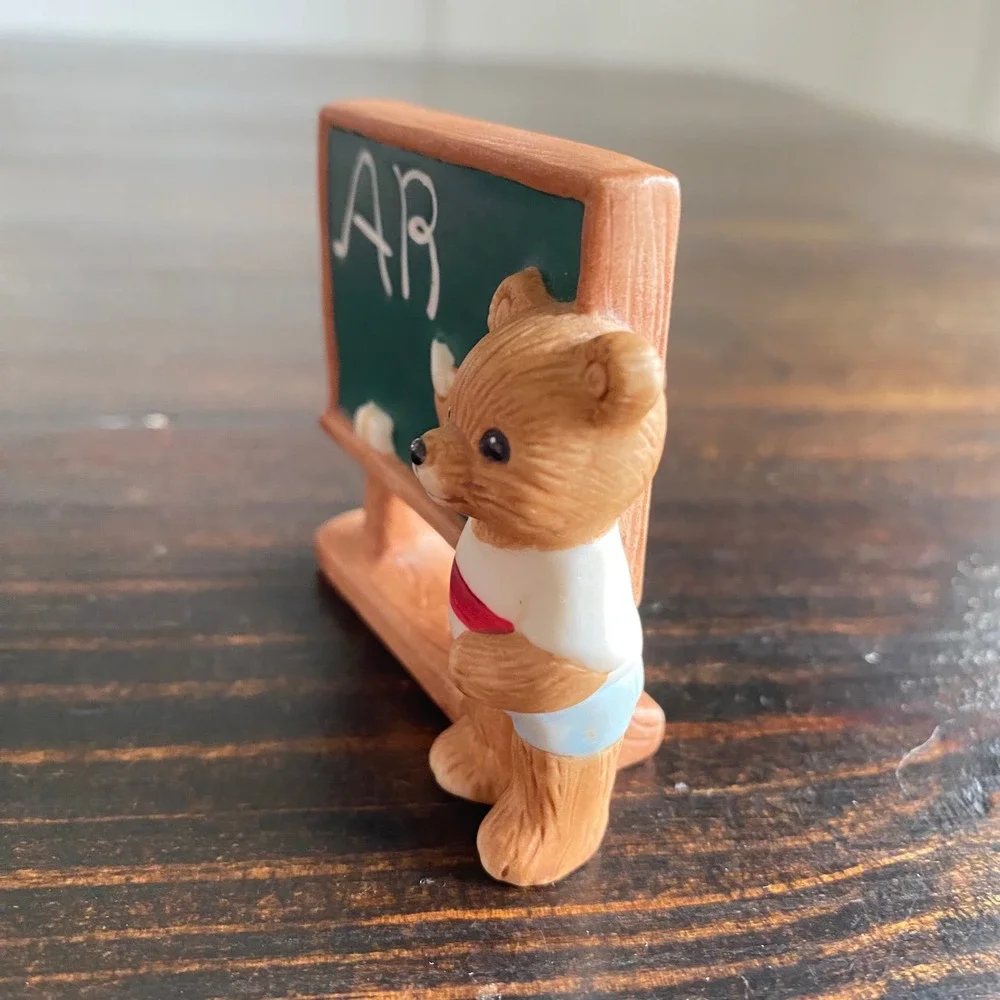 Vintage Homco Bear at Chalkboard School Ceramic Figurine‎ 1409 Teacher Trinket